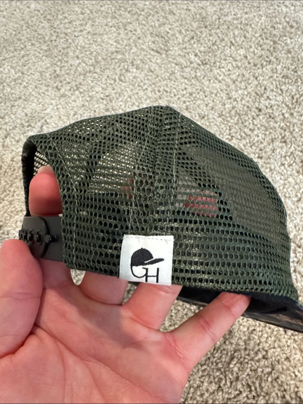 George Hats Infant Dinosaur Print Trucker Hat - Olive Green